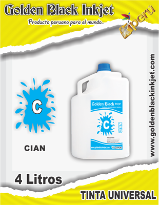 Galonera de 4 Litros de Tinta CIAN para Recarga de Cartuchos HP, Canon, Lexmark